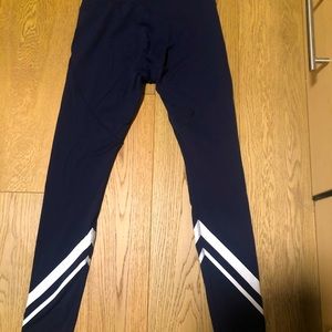 Tory Sport Navy Chevron Stripe Leggings